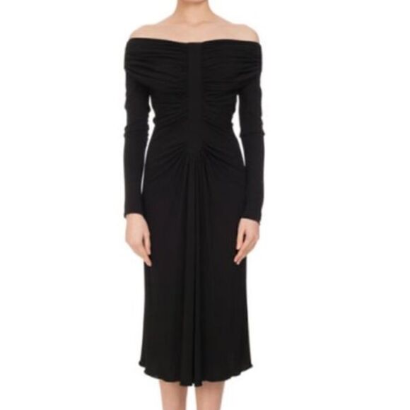 Altuzarra Imogene Ruched Off-the-shoulder Italian Midi Dress Size FR40 - Picture 1 of 16